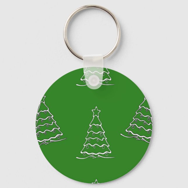 Christmas tree on green keychain (Front)