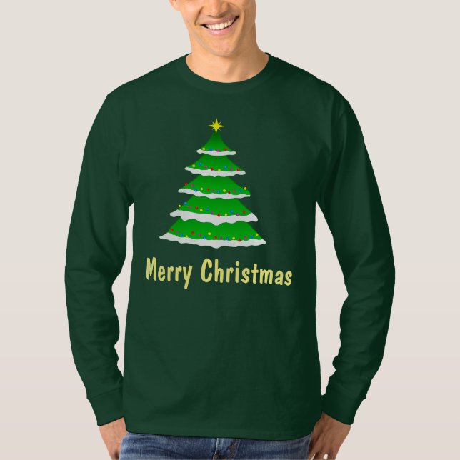 Christmas Tree on Men's Long Sleeve T-Shirt (Front)