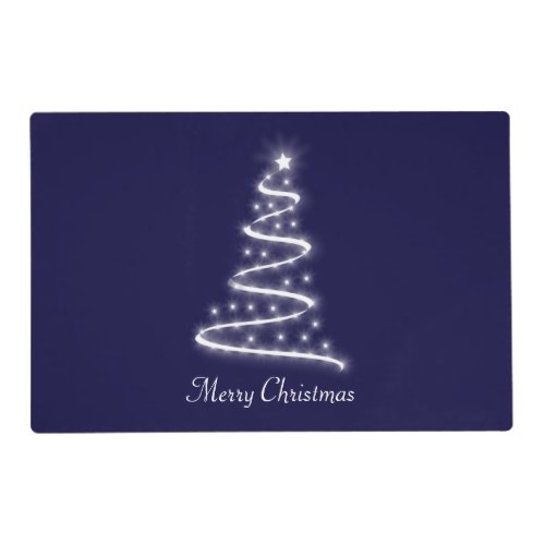 Christmas Tree on Navy Blue Placemat