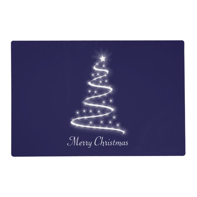Christmas Tree on Navy Blue Placemat (Front)