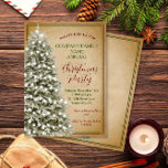 Christmas Tree on Parchment Vintage Party Invitation<br><div class="desc">This elegant design features a snowy Christmas tree with white lights on a faux kraft/parchment paper background. Click the customize button for more flexibility in modifying the text and the graphics! Variations of this design as well as coordinating products are available in our shop, zazzle.com/store/doodlelulu. Contact us if you need...</div>