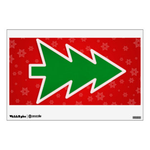Christmas Tree on Red background Wall Sticker