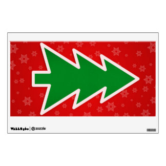 Christmas Tree on Red background Wall Sticker
