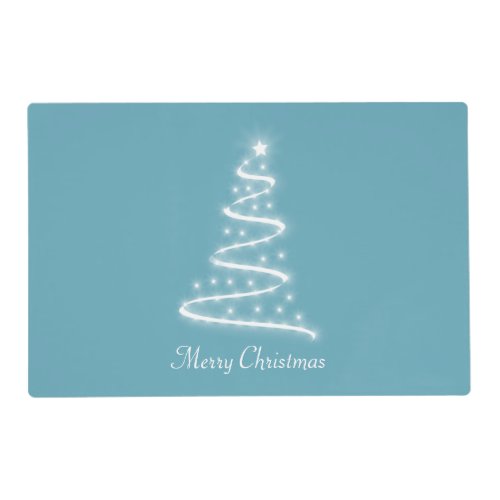 Christmas Tree on Teal Placemat
