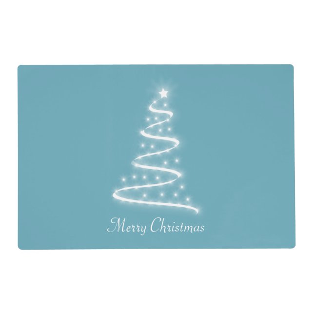 Christmas Tree on Teal Placemat (Front)