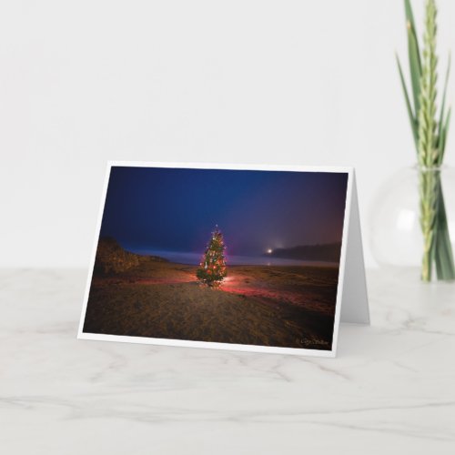 Christmas Tree on the Beach Christmas Card