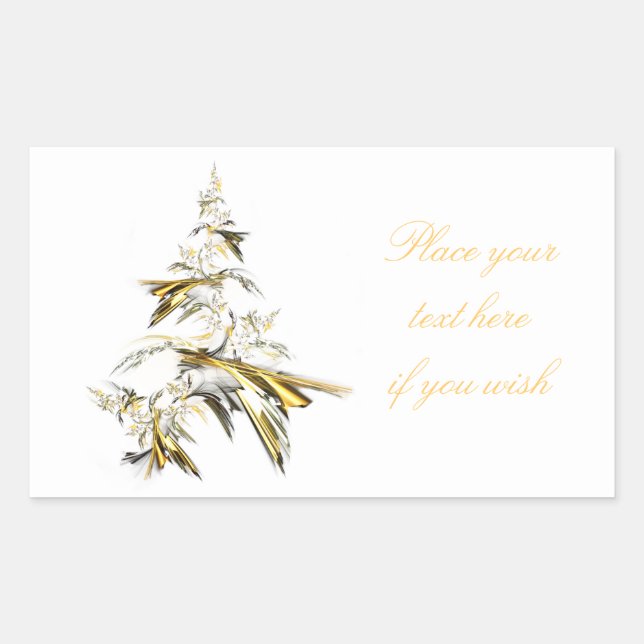 Christmas Tree on White 001 Rectangular Sticker (Front)