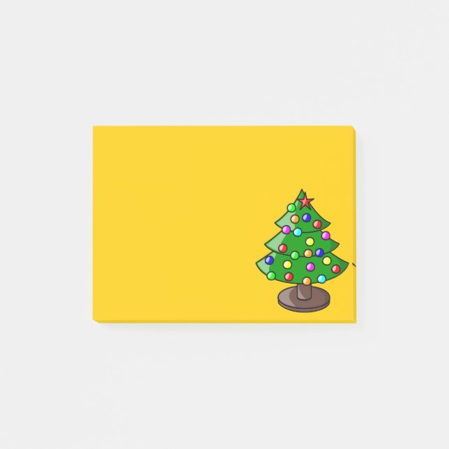 Christmas Tree on Yellow Post It Note (Front)