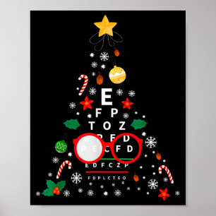 Christmas Tree Optician Optometrist _ Merry Xmas N Poster