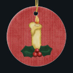 Christmas Tree Ornament<br><div class="desc">Lovely Christmas Tree ornament.  Both front and back contain a picture of a holiday candle</div>