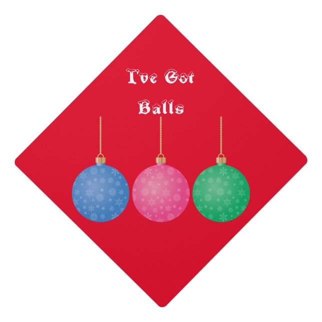 Christmas Tree Ornament Balls Thunder_Cove Graduation Cap Topper (Front)