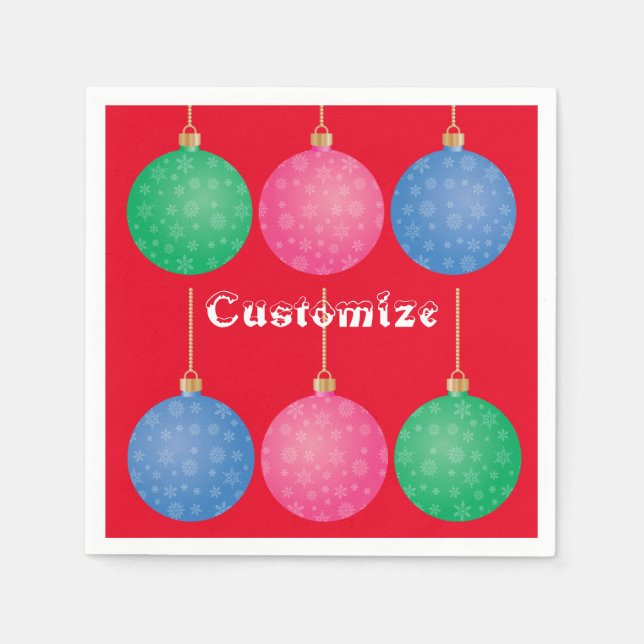 Christmas Tree Ornament Balls Thunder_Cove Napkins (Front)
