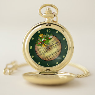 Christmas Tree Ornament ~ Bell & Mistletoe ~ Pocket Watch