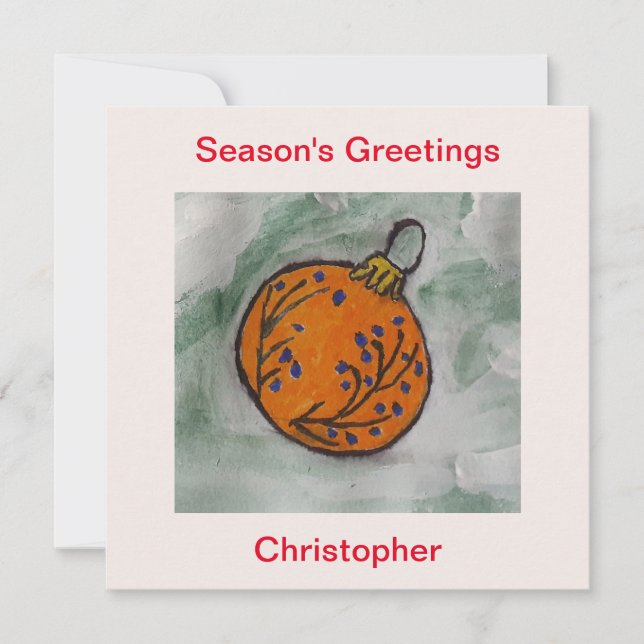 Christmas Tree Ornament Flat Card (Front)