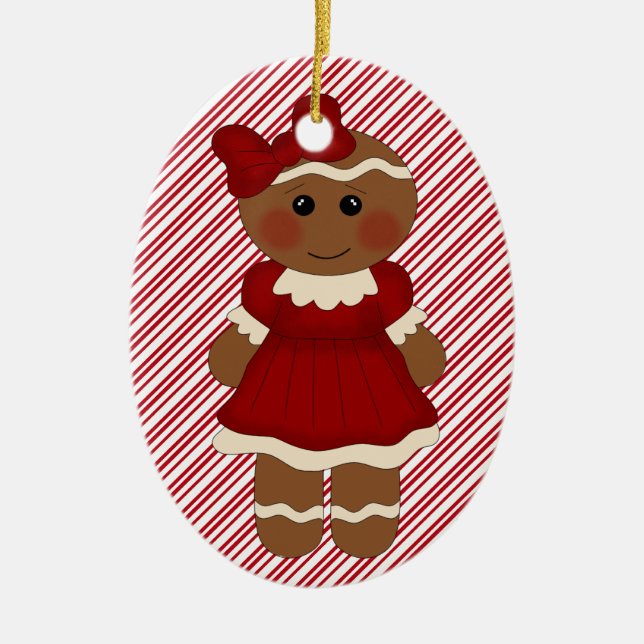 Christmas Tree Ornament Ginger Girl (Front)