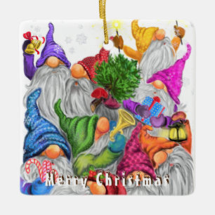 Christmas Tree Ornament Gnomes Party Fun