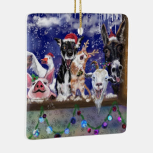 Christmas Tree Ornament Happy Farm Animal Party