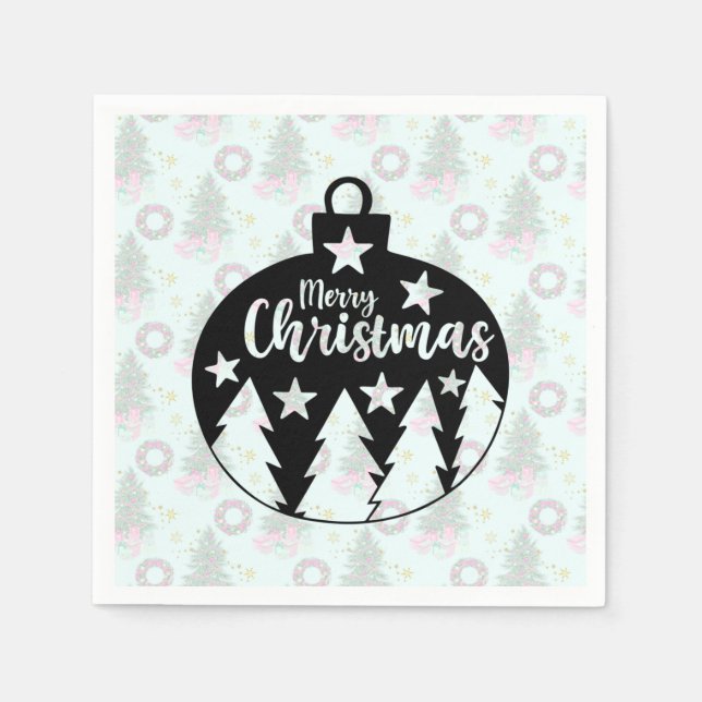 Christmas Tree Ornament Napkins (Front)