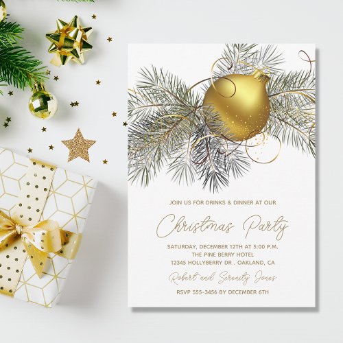 Christmas Tree Ornament Party Invite