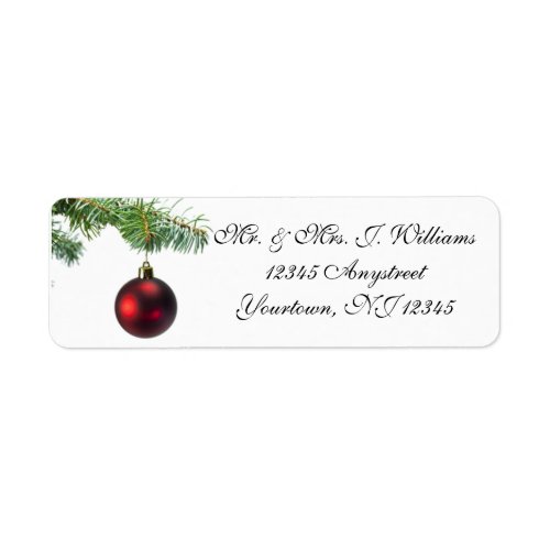 Christmas Tree Ornament Return Address Label