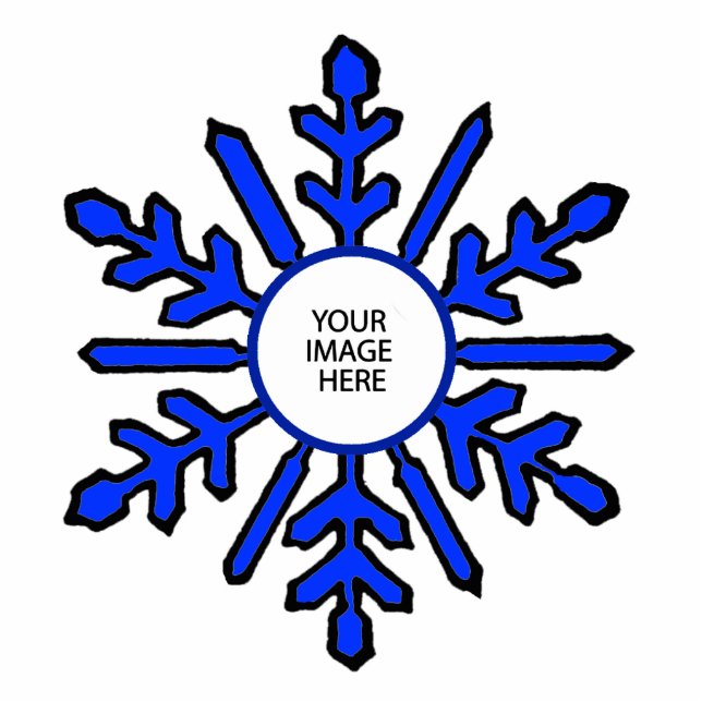 Christmas Tree Ornament Snowflake 1 Blue  White (Front)