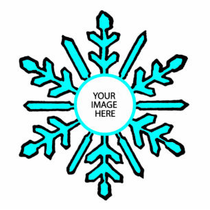 Christmas Tree Ornament Snowflake 1 Cyan White