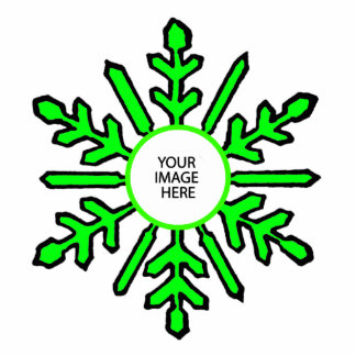 Christmas Tree Ornament Snowflake 1 Green White
