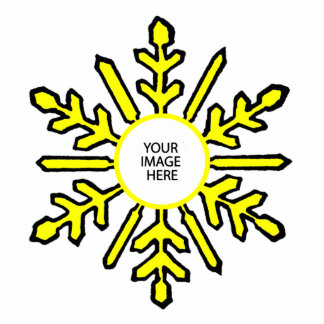 Christmas Tree Ornament Snowflake 1 Yellow White