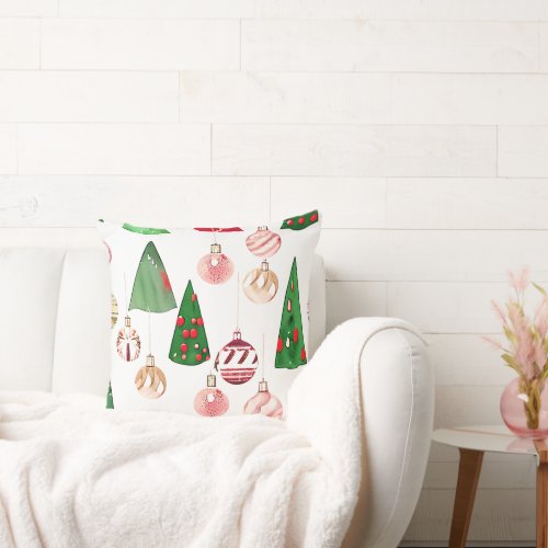 Christmas Tree  Ornament Throw Pillow