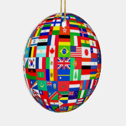 CHRISTMAS TREE ORNAMENT WORLD FLAGS | Zazzle