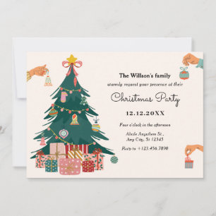Christmas tree ornaments decoration  invitation