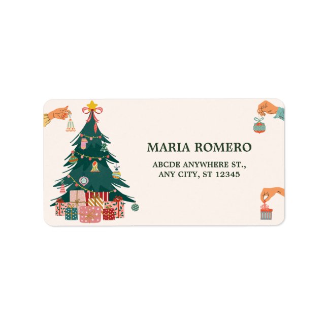 Christmas tree ornaments decoration label (Front)