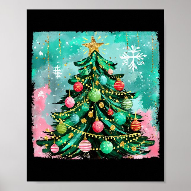 Christmas Tree Ornaments Holiday Xmas Lights Men W Poster (Front)