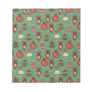 Christmas Tree Ornaments Pattern Notepad