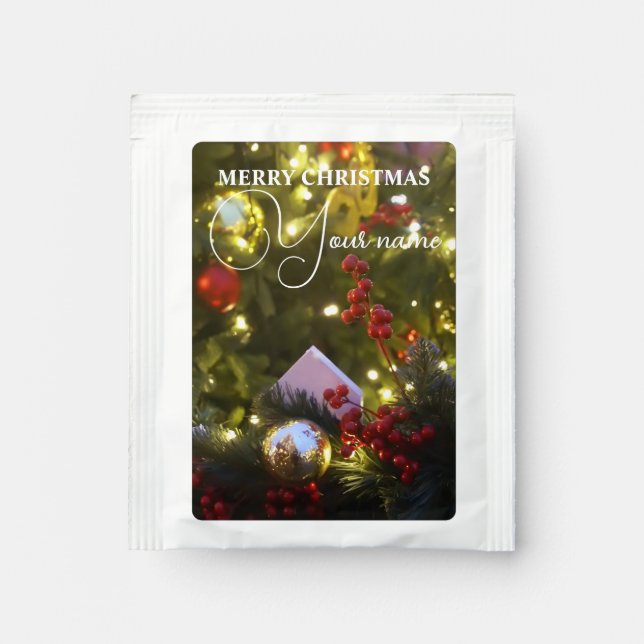 Christmas tree ornaments tea bag drink mix (Front)