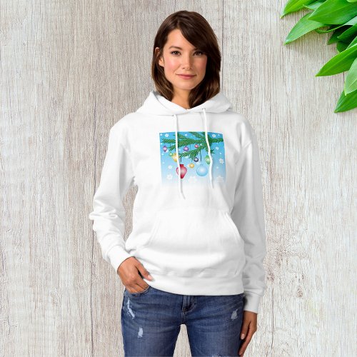 Christmas Tree Ornaments Womens Hoodie