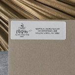 Christmas Tree Our First Christmas as Mr and Mrs Label<br><div class="desc">These christmas tree "our first christmas as mr and mrs" return address labels are perfect for a romantic holiday card or invitation. The design features a diamond ring,  and the words "our first christmas as mr and mrs" with the year all arranged to look like a christmas tree.</div>