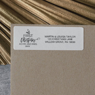 Christmas Tree Our First Christmas as Mr and Mrs Label