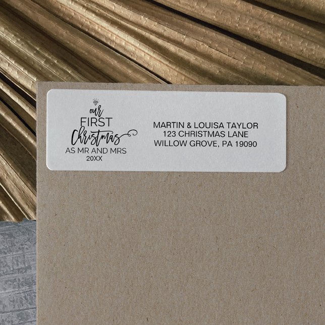 Christmas Tree Our First Christmas as Mr and Mrs Label (Creator Uploaded)