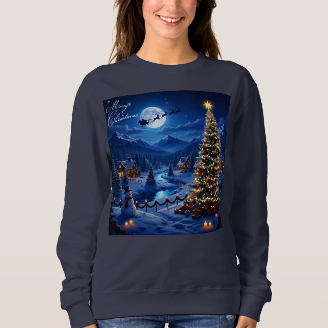Christmas Tree Outdoor Scenery Theme Sweatshirt (Front)