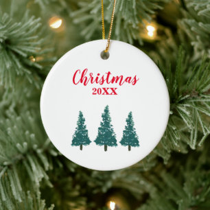 Christmas Tree Paintings Ceramic Ornament