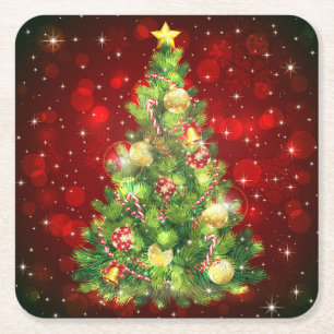 Christmas Tree Paper Coasters