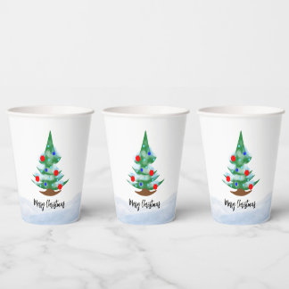 Christmas tree paper cups