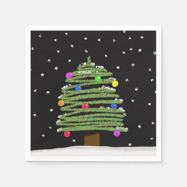 Christmas Tree Paper Napkin (Front)