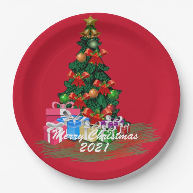 Christmas Tree Paper Plate (Front)