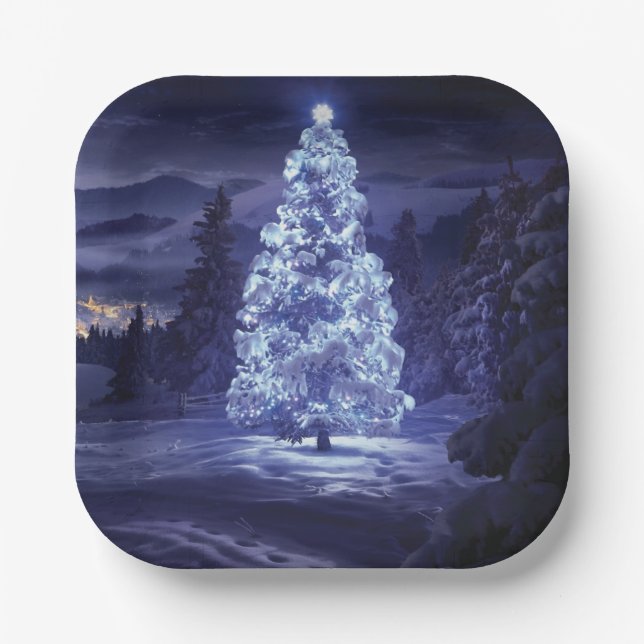 Christmas Tree  Paper Plates (Front)