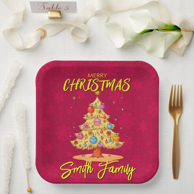 Christmas Tree Paper Plates (Wedding)