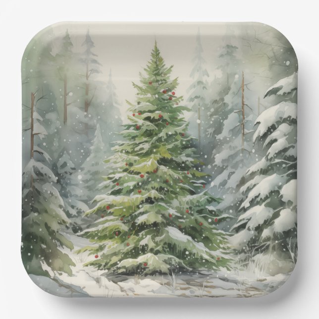 Christmas Tree Paper Plates (Front)