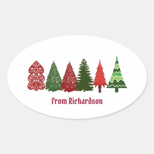 Christmas Tree Party Crafts Classic Oval Sticker (Front)
