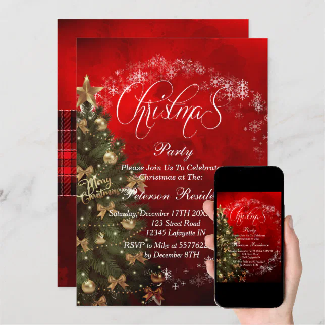 Christmas Tree Party Invitation | Zazzle